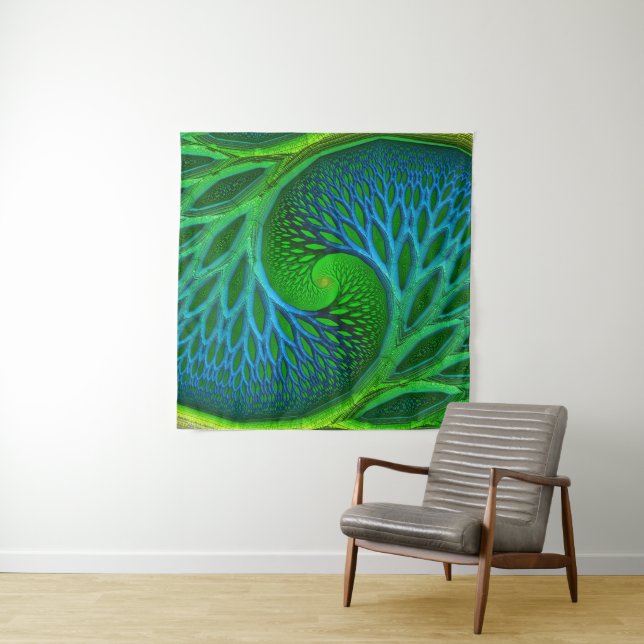 Tree Of Life Spiral Fractal Tapestry (In Situ)