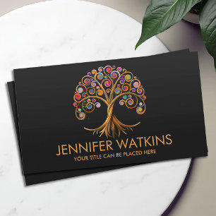 Tree of life - spiral swirl  business card