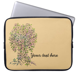 Tree Of Life - Spirals Leaves Fruits 1 Laptop Sleeve