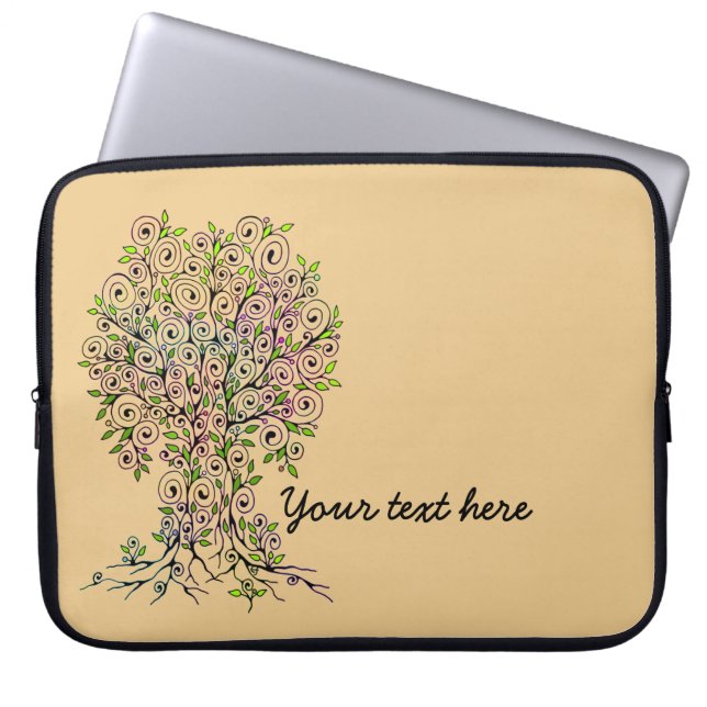 Tree Of Life - Spirals Leaves Fruits 1 Laptop Sleeve (Front)