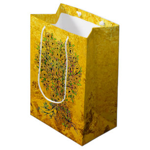 Tree Of Life - Spirals Leaves Fruits 1 Medium Gift Bag