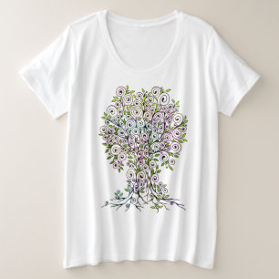 Tree Of Life - Spirals Leaves Fruits 1 Plus Size T-Shirt