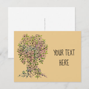 Tree Of Life - Spirals Leaves Fruits 1 Postcard