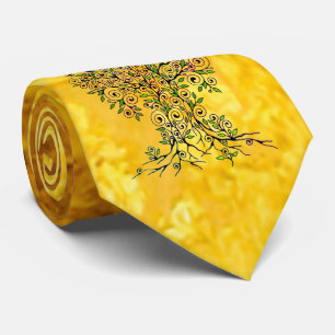 Tree Of Life - Spirals Leaves Fruits 1 Tie