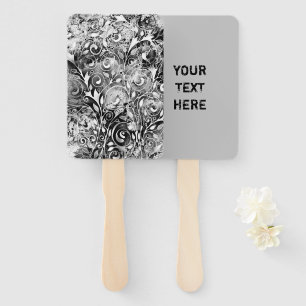 Tree Of Life - Spirals Leaves Grunge Style 1 Hand Fan