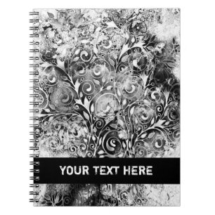 Tree Of Life - Spirals Leaves Grunge Style 1 Notebook