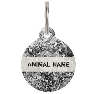 Tree Of Life - Spirals Leaves Grunge Style 1 Pet Tag