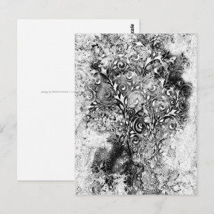 Tree Of Life - Spirals Leaves Grunge Style 1 Postcard