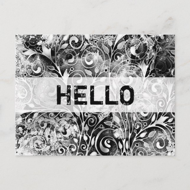 Tree Of Life - Spirals Leaves Grunge Style 1 Postcard (Front)
