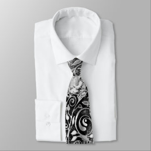 Tree Of Life - Spirals Leaves Grunge Style 1 Tie
