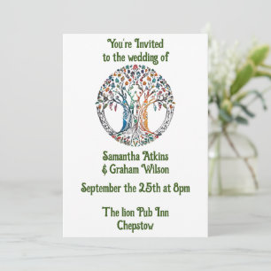 Tree of Life Stained Glass Mosaic  Invitation