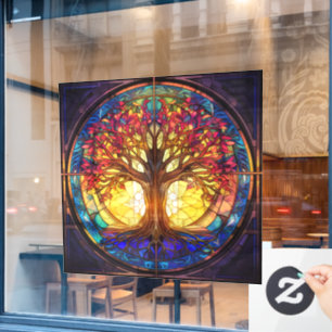 Tree of Life Stained Glass Window Cling