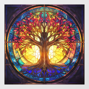 Tree of Life Stained Glass Window Cling