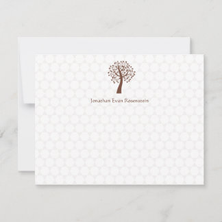 Tree of Life Star of David Bar-Bat Mitzvah Thanks Note Card