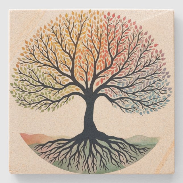 Tree of Life Stone Coaster (Front)