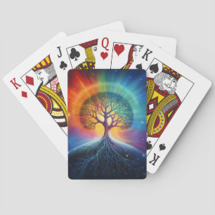 Tree Of Life Surreal Rainbow Art Playing Cards