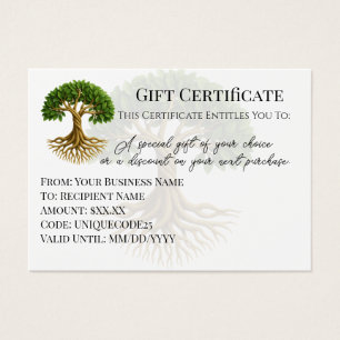 Tree of Life Symbol Business Logo Gift Certificate