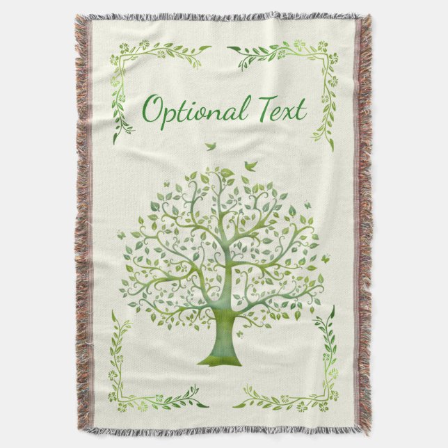 Tree of Life Throw Blanket (Front Vertical)