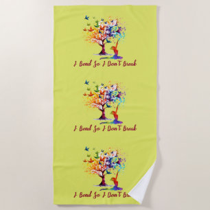 Tree of life, tree, butterfly beach towel