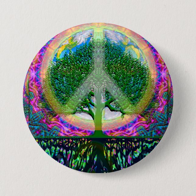 Tree of Life Unity and Peace 7.5 Cm Round Badge (Front)