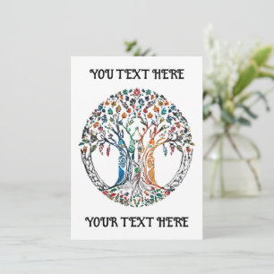 Tree of Life Vivid coloured  Invitation