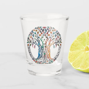Tree of Life Vivid coloured Shot Glass