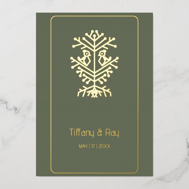  Tree of Life Wedding Foil Invitation (Front)