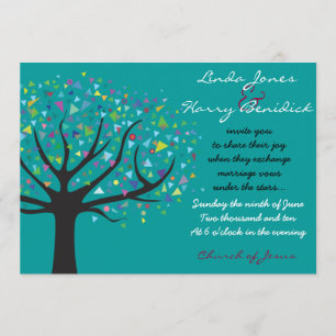 Tree of Life Wedding Invitation Engagement teal