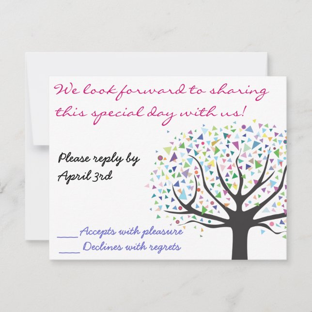 Tree of Life Wedding Invitation Invite Reply (Front)