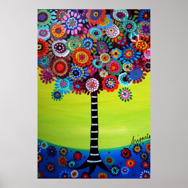 TREE OF LIFE  WHIMSICAL TREE PAINTING POSTER (Front)