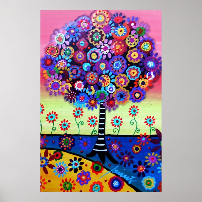 TREE OF LIFE  WHIMSICAL TREE PAINTING POSTER (Front)