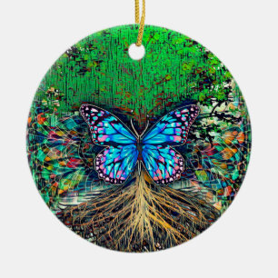 Tree of Life with Butterfly by Amelia Carrie Ceramic Tree Decoration