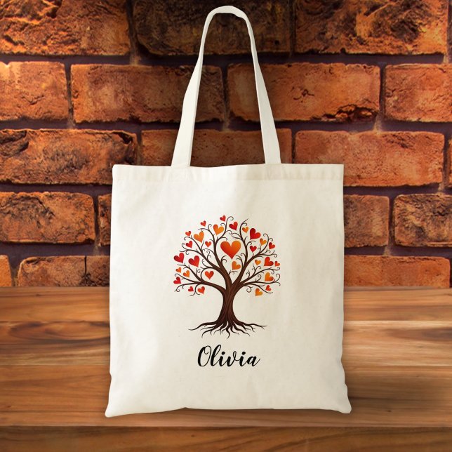  Tree of Life with Heart-shaped Leaves Tote Bag (Creator Uploaded)