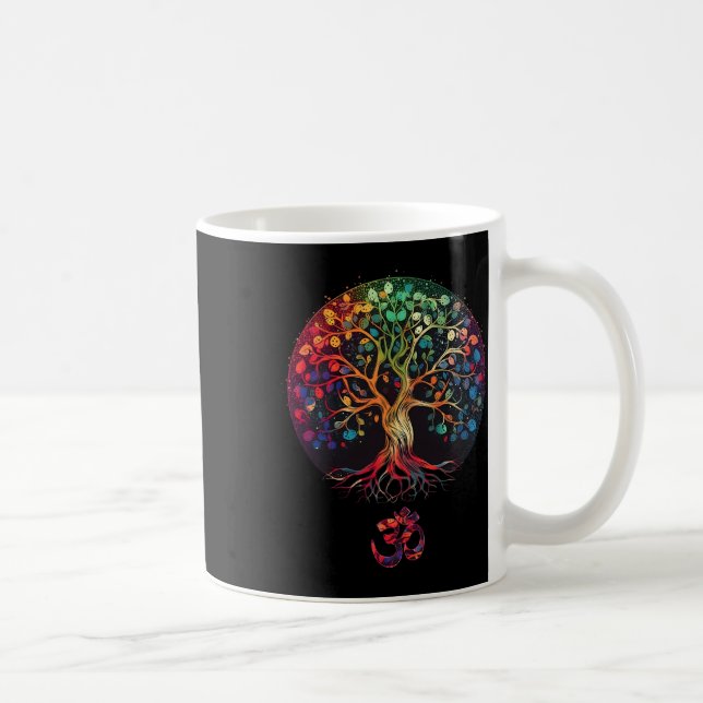 Tree Of Life With Om Symbol Yoga  Coffee Mug (Right)