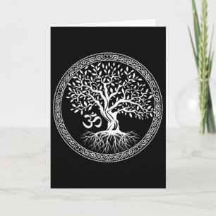 Tree Of Life With Om Symbol Yoga Zen Meditation Sp Card