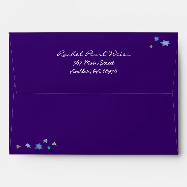 TREE of LIFE with STARS Bat Mitzvah Envelope (Back (Top Flap))