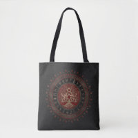 Tree of life with Triquetra Black Red Leather