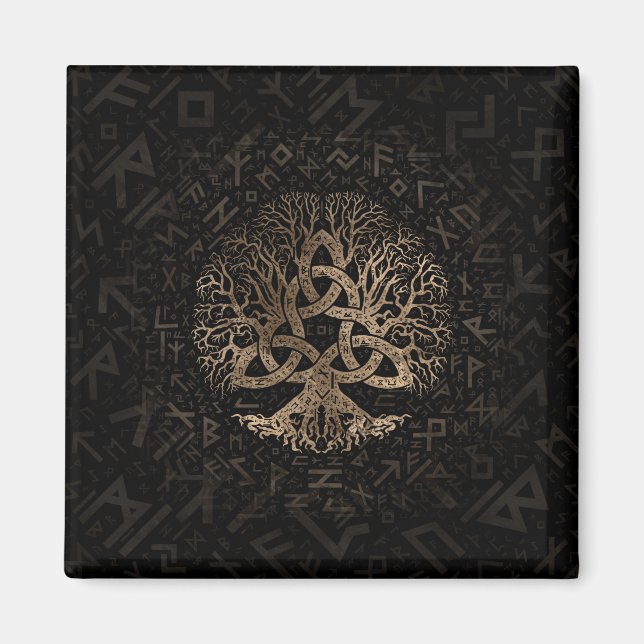 Tree of life with Triquetra on Futhark pattern Magnet (Front)