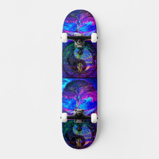 Tree of Life with Yin Yangs Skateboard