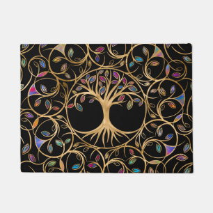 Tree of life - Yggdrasil - colourful leaves Doormat