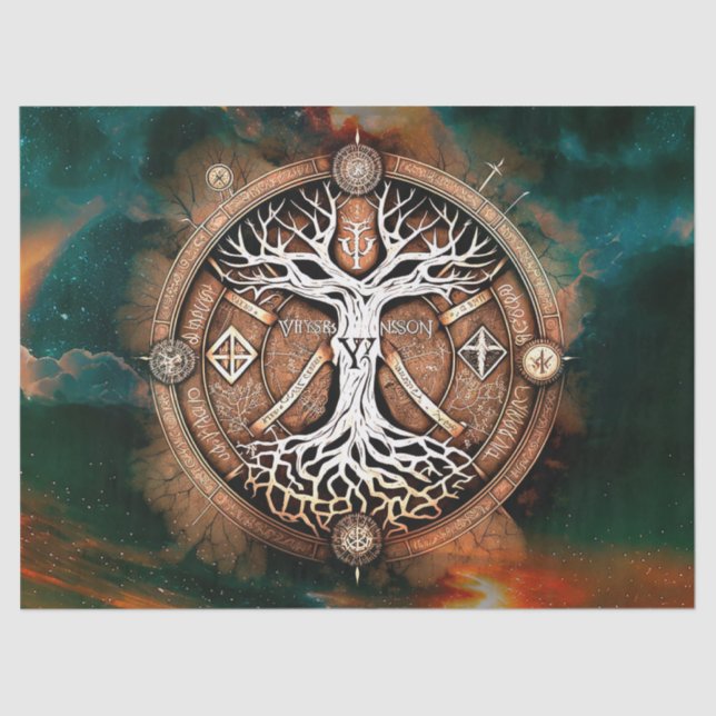 Tree of Life Yggdrasil Decoupage Tissue Paper (Front)