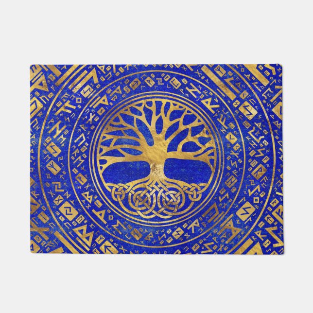 Tree of life -Yggdrasil - Lapis Lazuli Doormat (Front)