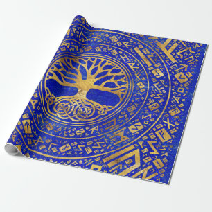 Tree of life -Yggdrasil - Lapis Lazuli Wrapping Paper