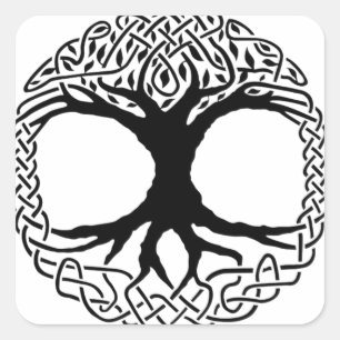 Tree of Life Yggdrasil Norse wicca mythology Square Sticker