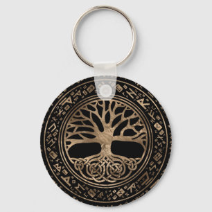 Tree of life -Yggdrasil Runic Pattern Key Ring