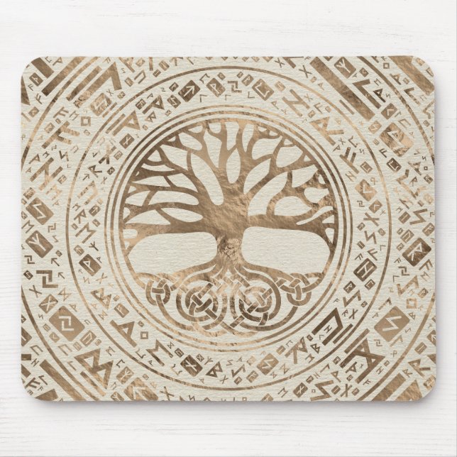 Tree of life -Yggdrasil Runic Pattern Mouse Pad (Front)