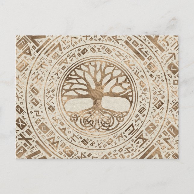 Tree of life -Yggdrasil Runic Pattern Postcard (Front)