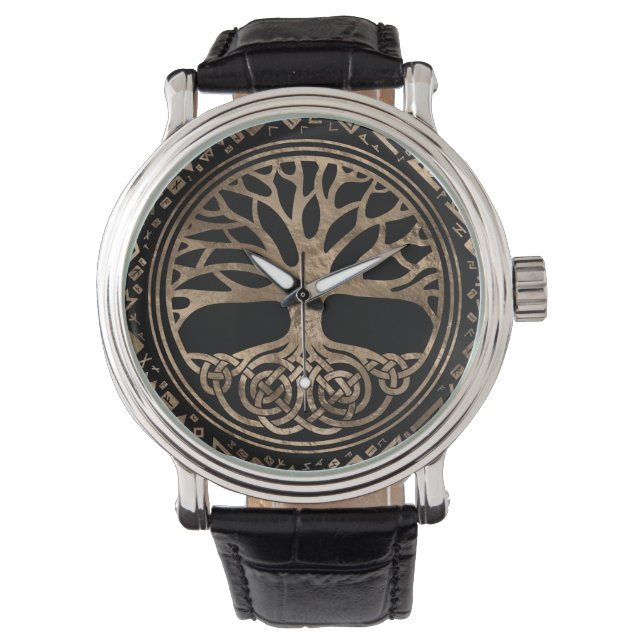 Tree of life -Yggdrasil Runic Pattern Watch (Front)