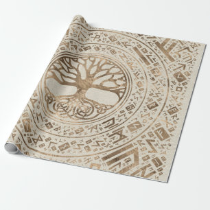 Tree of life -Yggdrasil Runic Pattern Wrapping Paper