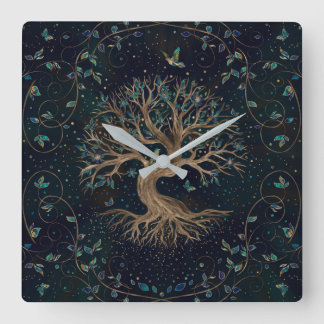 Tree of Life - Yggdrasil Square Wall Clock